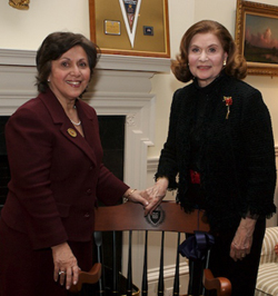 Sally Shaywitz and Audrey G. Ratner at the President's House